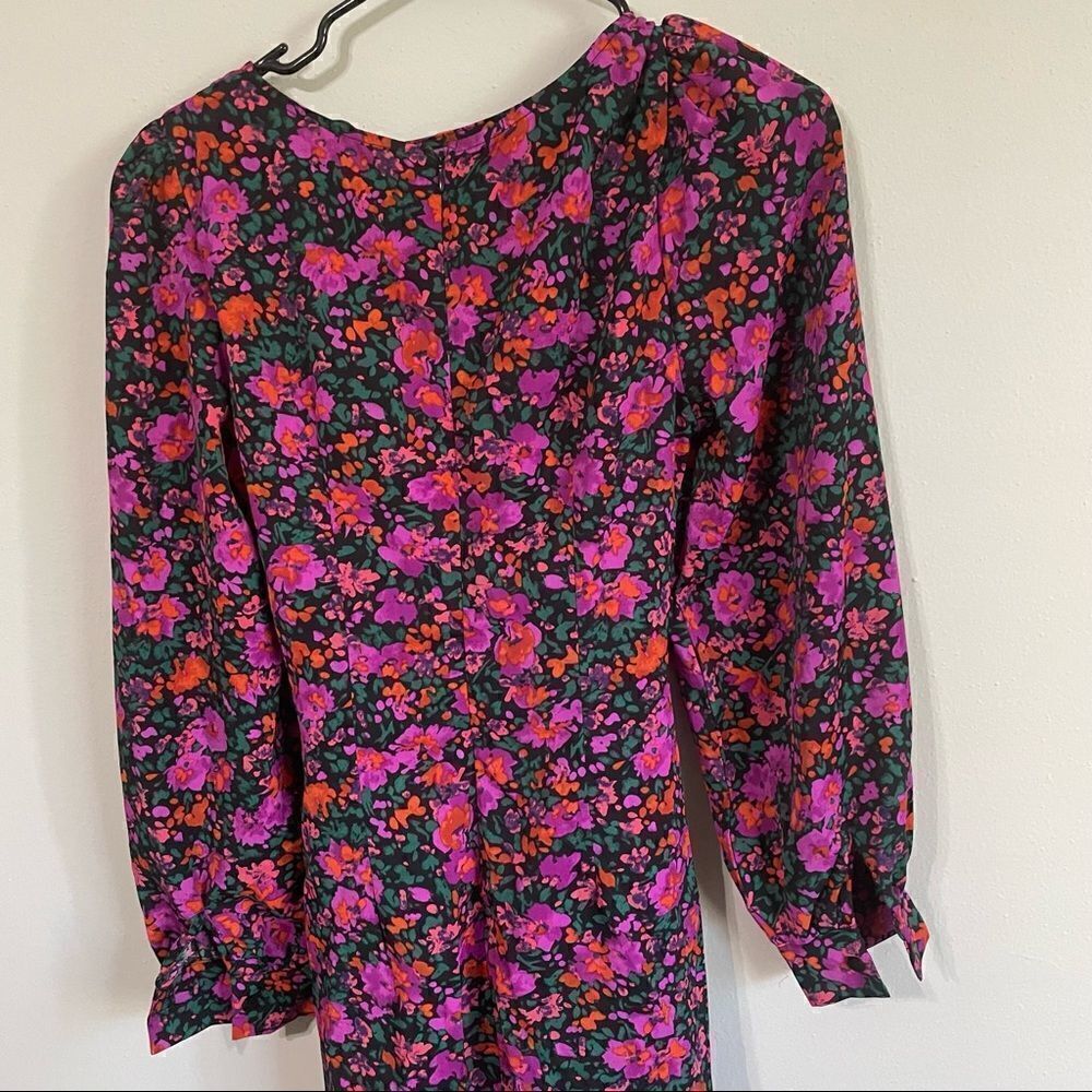 2/$30 SHEIN Drawstring Front Lantern Sleeve Floral Dress - Picture 7 of 10